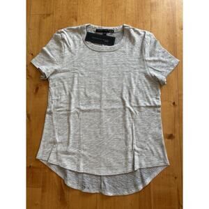 Veronica Beard Jeans Lauren Short Sleeve T-Shirt Light Grey Size L